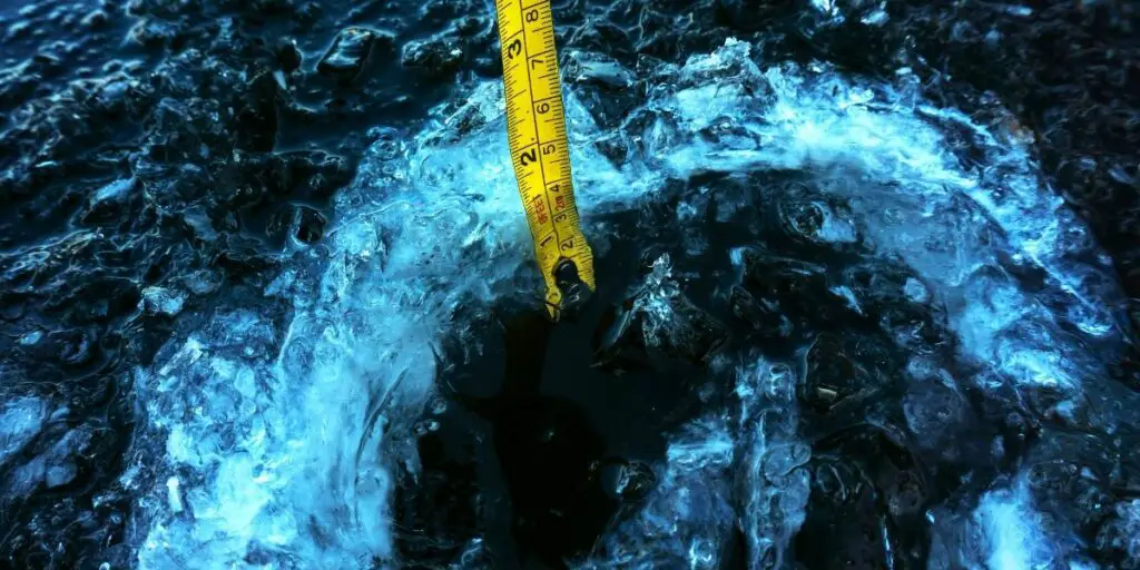 measuring the thickness of ice