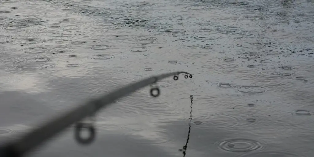 lake fishing and rain