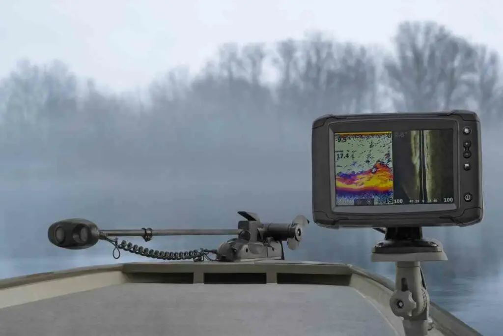 Fish finder on a boat